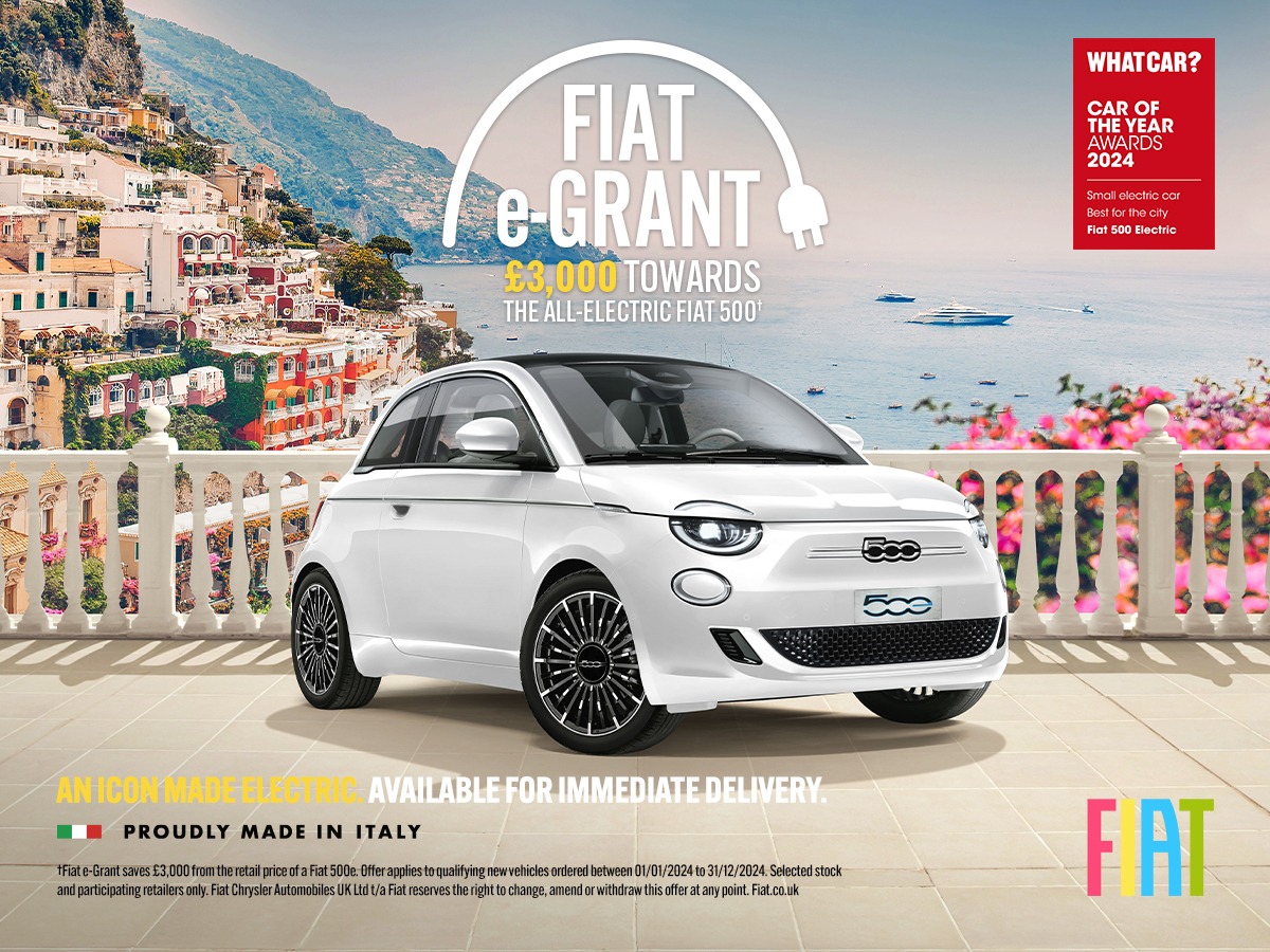 Save £4,100 on an All New Fiat 500 Electric