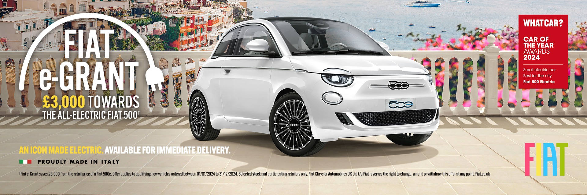 Save £4,100 on an All New Fiat 500 Electric