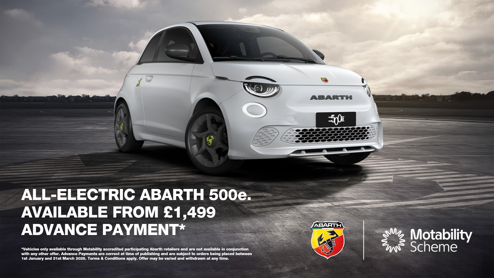 Abarth 500E Motability £1,499 Advance Payment