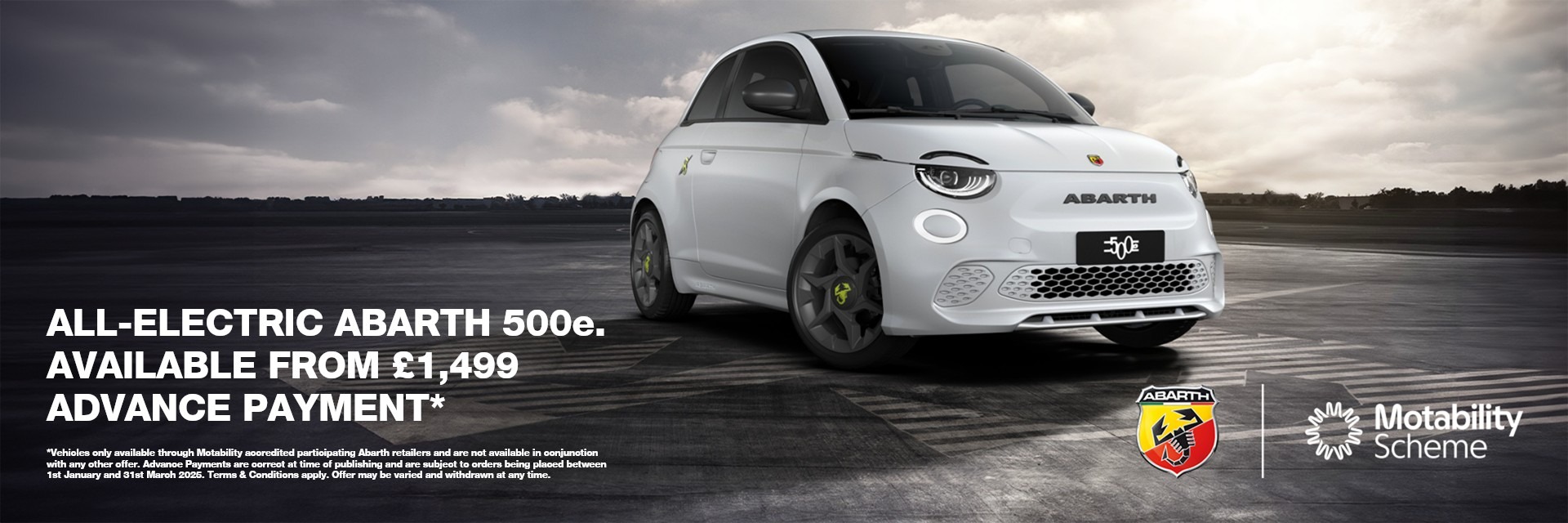 Abarth 500E Motability £1,499 Advance Payment